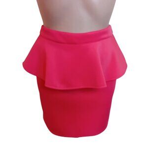 Y2K GED London Peplum Skirt Hot Pink Party Cocktail Mini Skirt Party Clubwear M